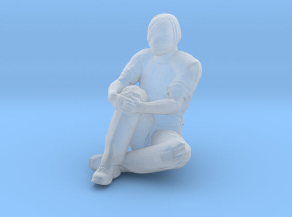 Man Sitting on Ground: Head &amp; Neck Bandaged 3d printed