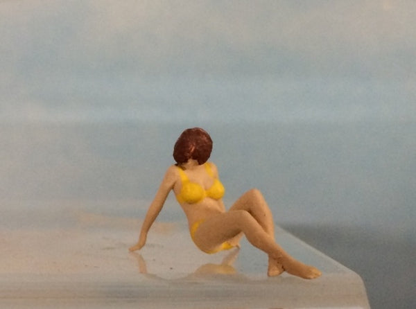 Female Bikini Sitting Ground 3d printed