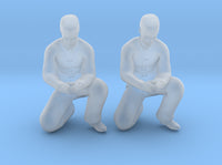 Chinese Man Squatting Hands Closed 3d printed